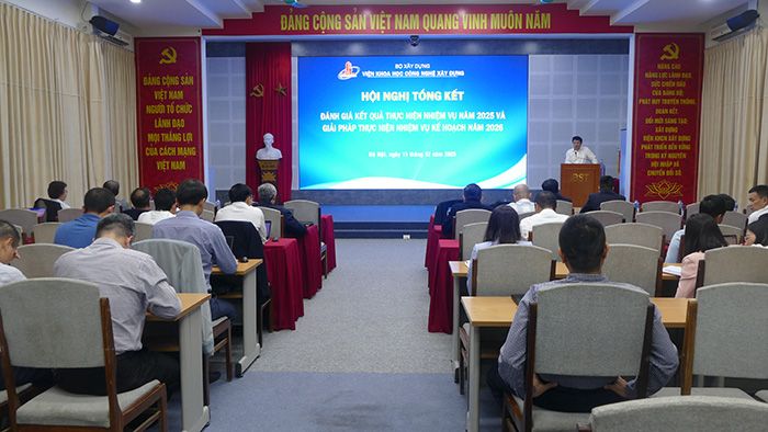 Viện Khoa học công nghệ xây dựng tổ chức Hội nghị tổng kết đánh giá kết quả thực hiện nhiệm vụ năm 2025 và giải pháp thực hiện nhiệm vụ kế hoạch năm 2026